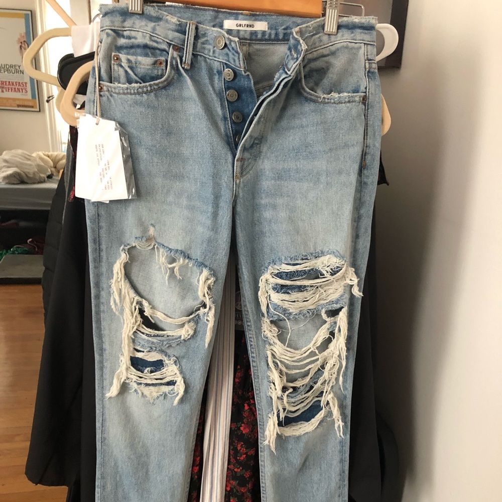 GRLFRND Karolina NWT high rise denim distressed